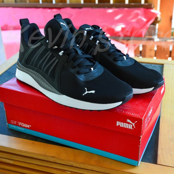 PUMA Mens Pacer Net Cage‎ Trainers Sneakers Running Shoes Black - Picture 1 of 16